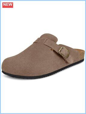 Genuine Suede Clogs Cork Footbed Sandals Potato Shoes